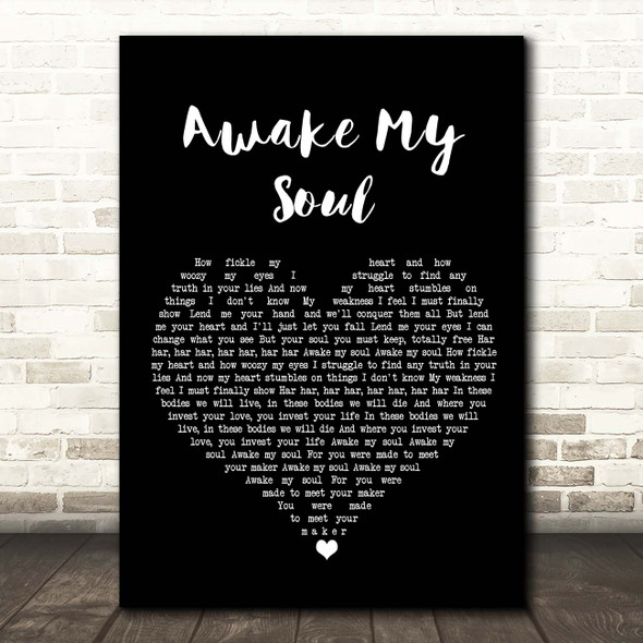 Mumford & Sons Awake My Soul Black Heart Song Lyric Print