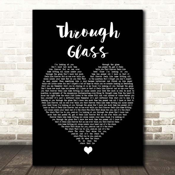 Stone Sour Through Glass Black Heart Song Lyric Print