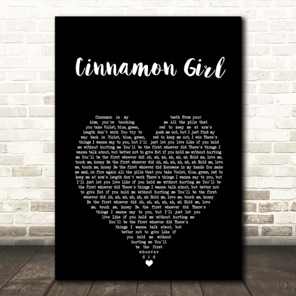 Lana Del Rey Cinnamon Girl Black Heart Song Lyric Print