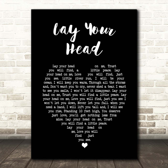 Maverick Sabre Lay Your Head Black Heart Song Lyric Print