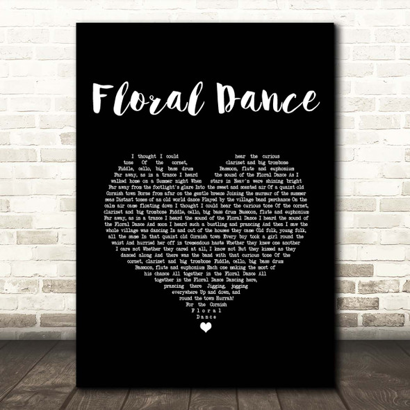 Terry Wogan Floral Dance Black Heart Song Lyric Print