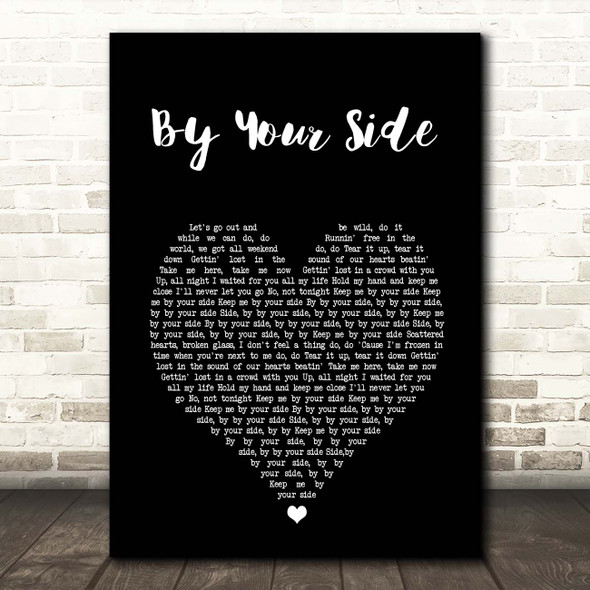 Jonas Blue By Your Side Black Heart Song Lyric Print