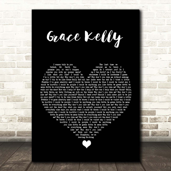 MIKA Grace Kelly Black Heart Song Lyric Print