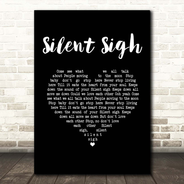 Badly Drawn Boy Silent Sigh Black Heart Song Lyric Print