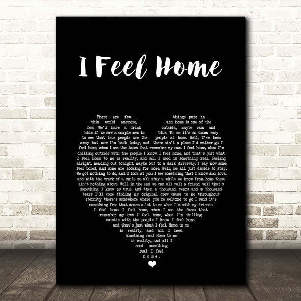 O.A.R. I Feel Home Black Heart Song Lyric Print