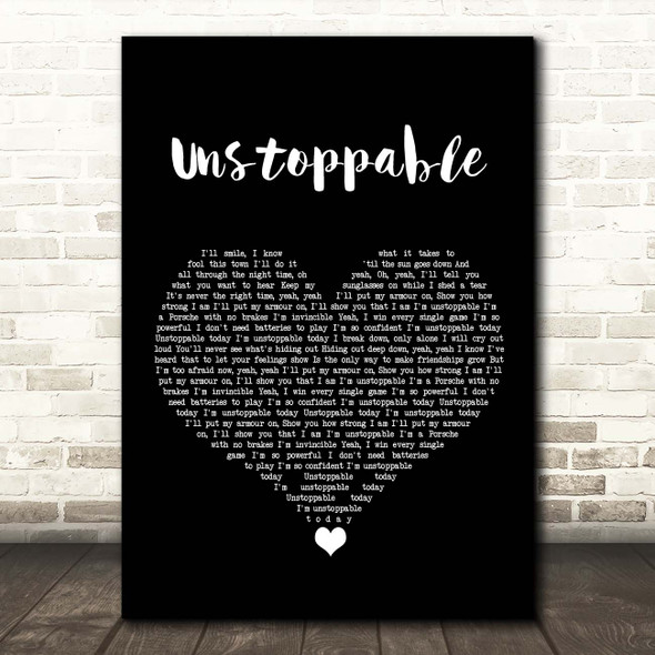 Sia Unstoppable Black Heart Song Lyric Print