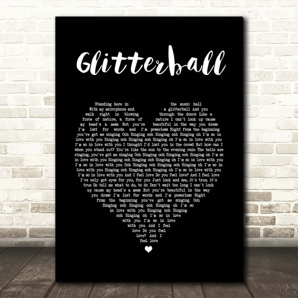 Sigma Glitterball Black Heart Song Lyric Print