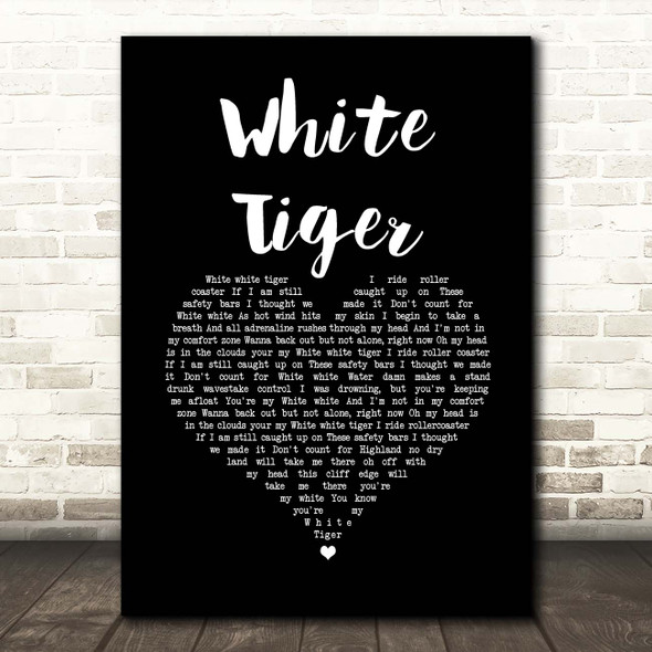Izzy Bizu White Tiger Black Heart Song Lyric Print