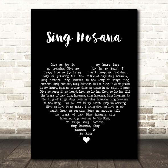 Kevin Mayhew Sing Hosana Black Heart Song Lyric Print