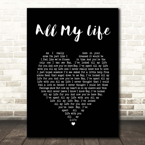 Linda Ronstadt All My Life Black Heart Song Lyric Print