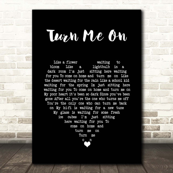 Norah Jones Turn Me On Black Heart Song Lyric Print