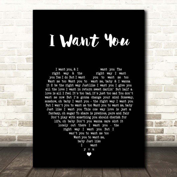 Marvin Gaye I Want You Black Heart Song Lyric Print