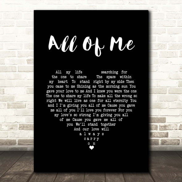 Stryper All Of Me Black Heart Song Lyric Print