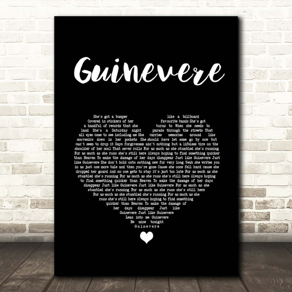 Eli Young Band Guinevere Black Heart Song Lyric Print