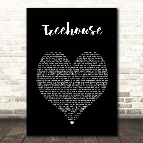 James Arthur Treehouse Black Heart Song Lyric Print