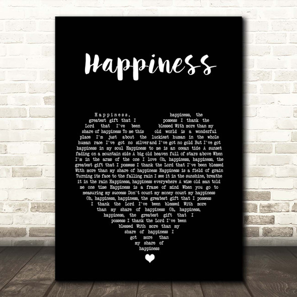 Ken Dodd Happiness Black Heart Song Lyric Print