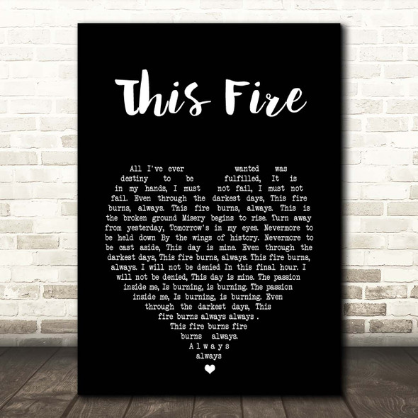 Killswitch Engage This Fire Black Heart Song Lyric Print