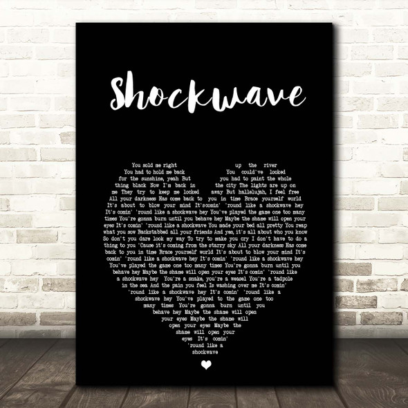 Liam Gallagher Shockwave Black Heart Song Lyric Print