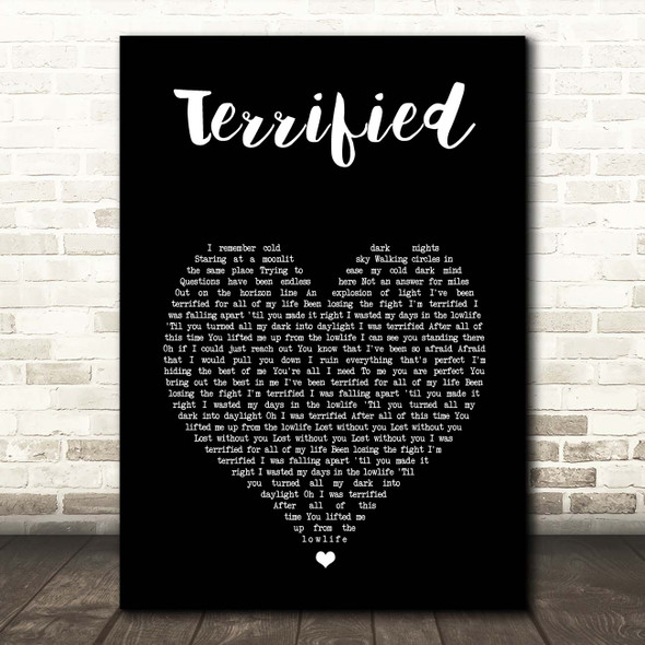 Atreyu Terrified Black Heart Song Lyric Print