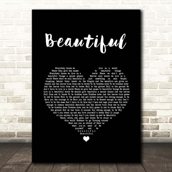 Marillion Beautiful Black Heart Song Lyric Print