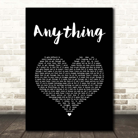 Catfish And The Bottlemen Anything Black Heart Song Lyric Print