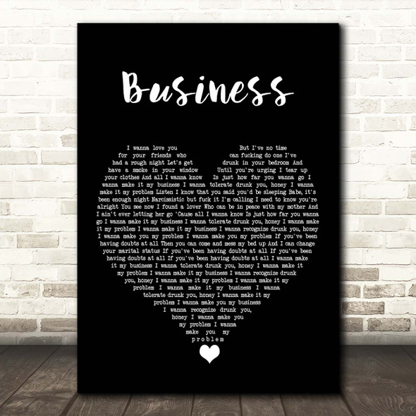 Catfish And The Bottlemen Business Black Heart Song Lyric Print