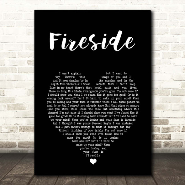 Arctic Monkeys Fireside Black Heart Song Lyric Print