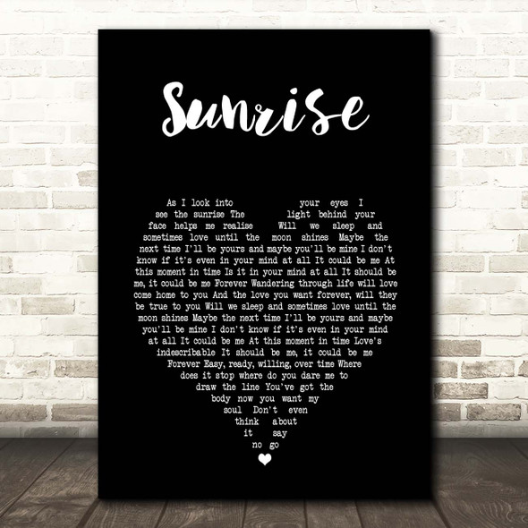 Simply Red Sunrise Black Heart Song Lyric Print