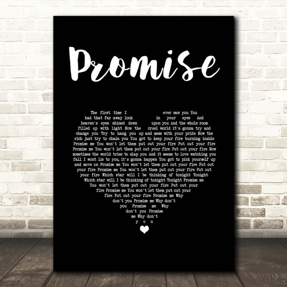 Slash Promise Black Heart Song Lyric Print