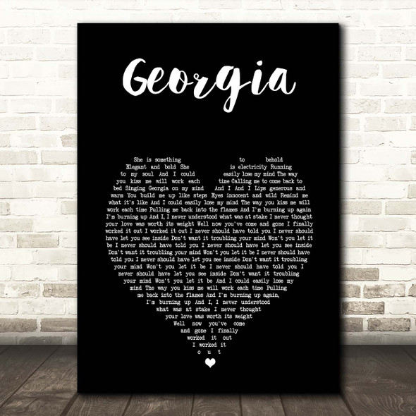 Vance Joy Georgia Black Heart Song Lyric Print