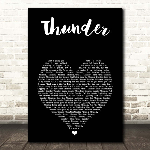 Imagine Dragons Thunder Black Heart Song Lyric Print