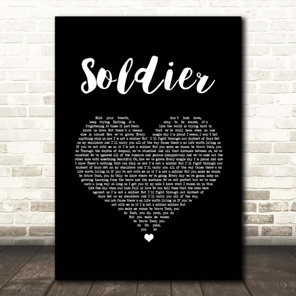 James TW Soldier Black Heart Song Lyric Print