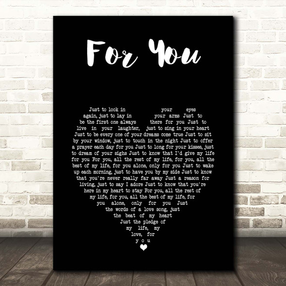 John Denver For You Black Heart Song Lyric Print