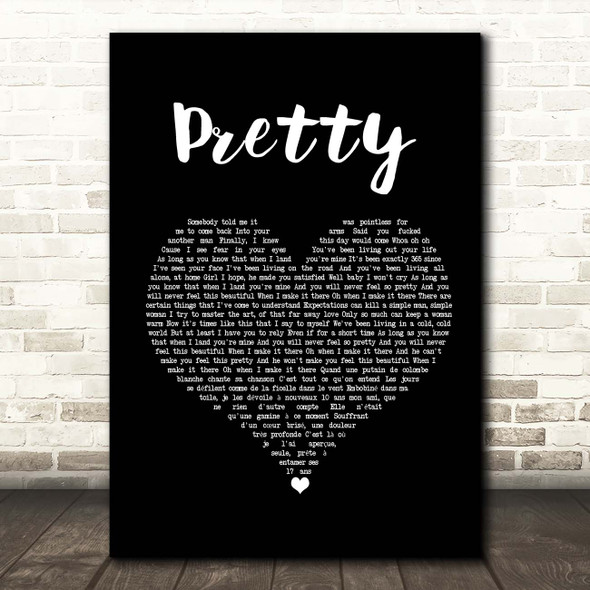 The Weeknd Pretty Black Heart Song Lyric Print