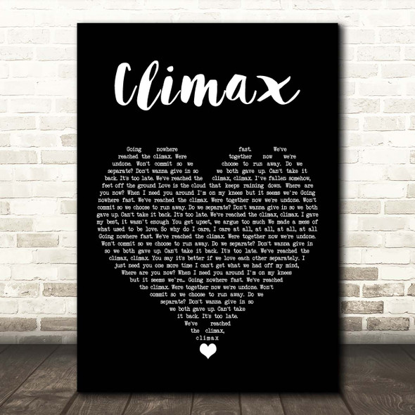 Usher Climax Black Heart Song Lyric Print