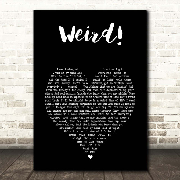 YUNGBLUD Weird! Black Heart Song Lyric Print