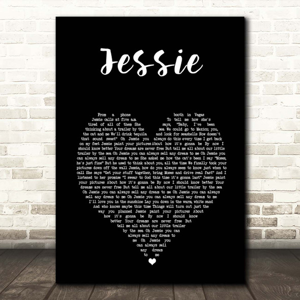 Joshua Kadison Jessie Black Heart Song Lyric Print