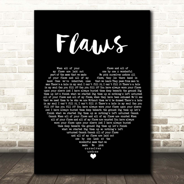 Bastille Flaws Black Heart Song Lyric Print