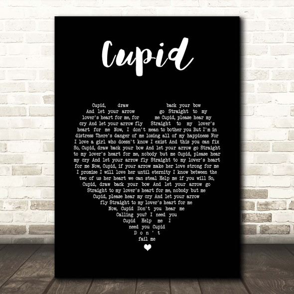 Sam Cooke Cupid Black Heart Song Lyric Print
