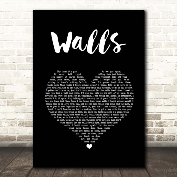All Time Low Walls Black Heart Song Lyric Print