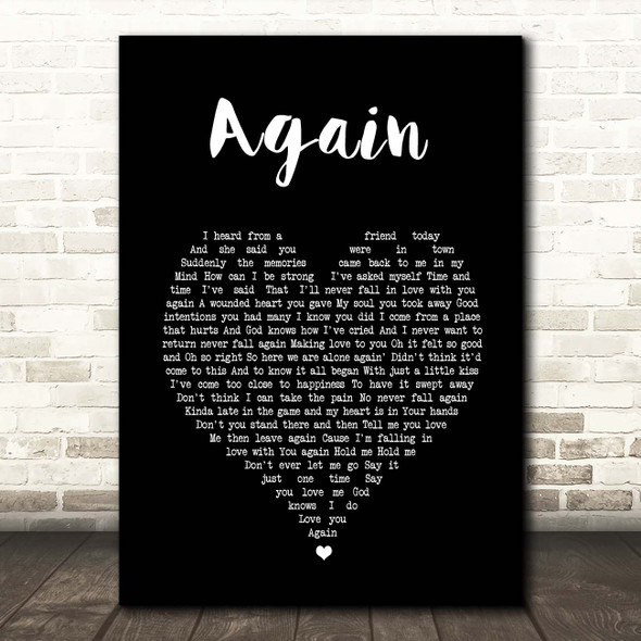 Janet Jackson Again Black Heart Song Lyric Print