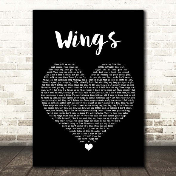 Little Mix Wings Black Heart Song Lyric Print