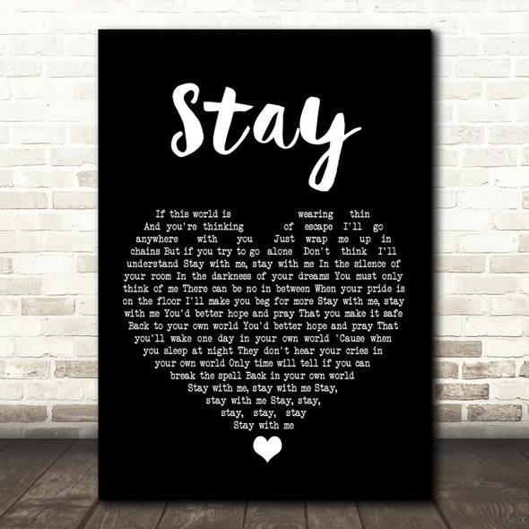 Shakespears Sister Stay Black Heart Song Lyric Print