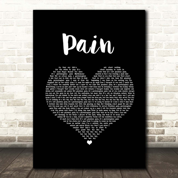 Bugzy Malone Pain Black Heart Song Lyric Print