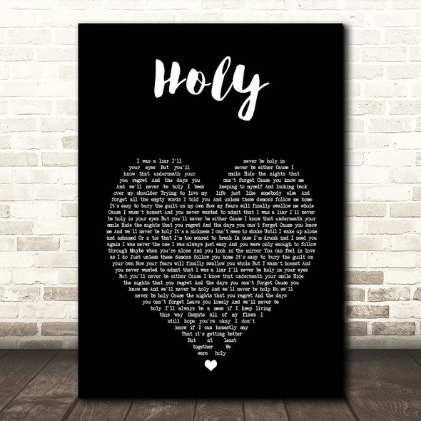 Deaf Havana Holy Black Heart Song Lyric Print