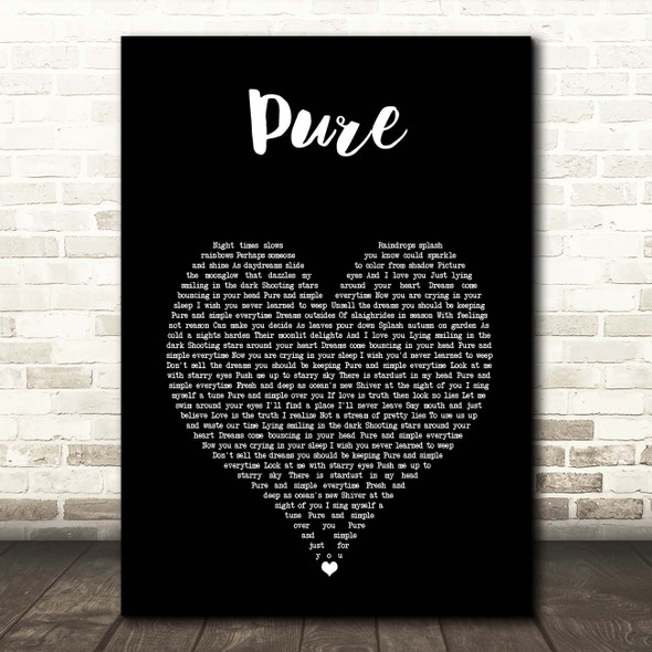 Luke Sital-Singh Pure Black Heart Song Lyric Print