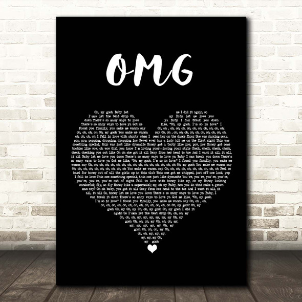 Usher OMG Black Heart Song Lyric Print