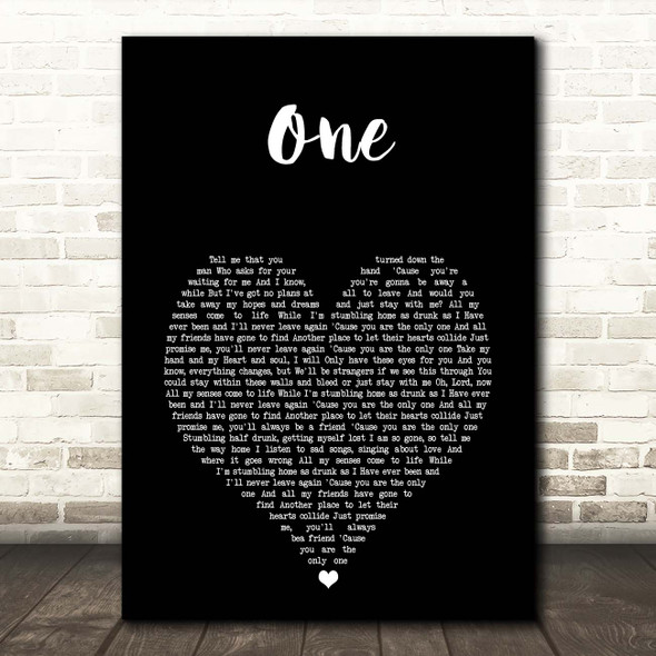 Ed Sheeran One Black Heart Song Lyric Print