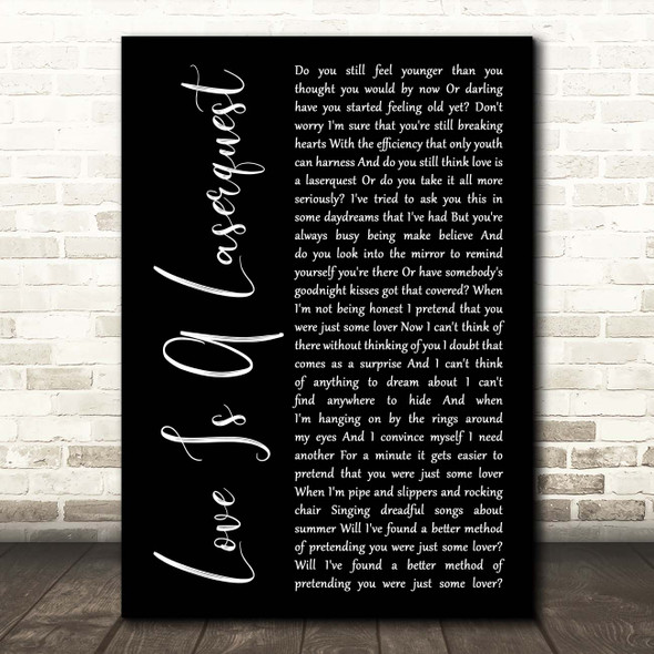 Arctic Monkeys Love Is A Laserquest Black Script Song Lyric Print