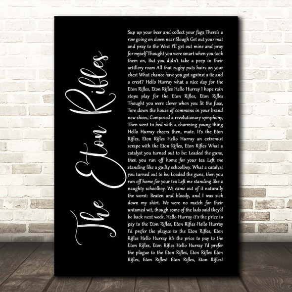 The Jam The Eton Rifles Black Script Song Lyric Print